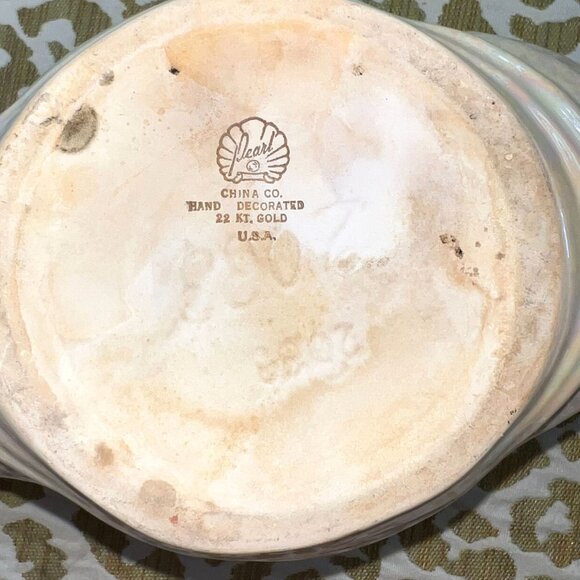 Vintage Pearl China Co. Hand-Decorated 22K Gold Iridescent Scalloped Bowl USA - Picture 4 of 12